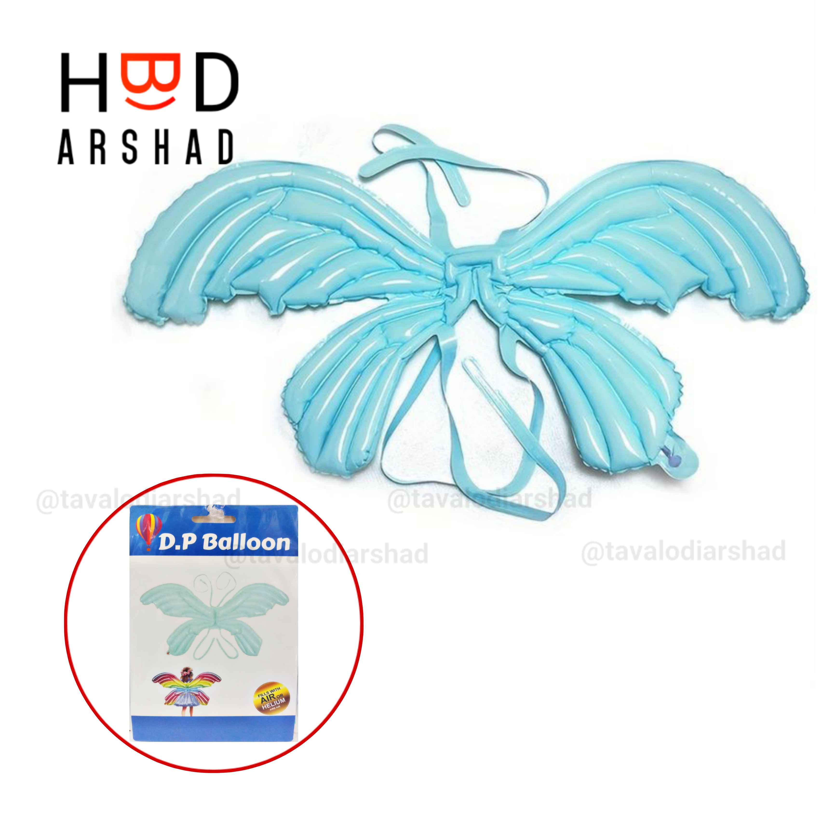 بادکنک فویلی بال پروانه آبی